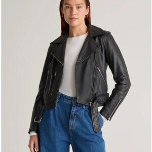 100% Leather Motorcycle Jacket, Quince, Size Medium